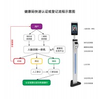 广西百色人脸识别测温通道闸  健康码测温一体机