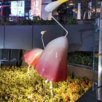 上海城市景观鹭鸶雕塑 长腿鹭不锈钢雕塑绿化摆件