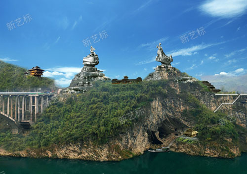 新艺标环艺 重庆艺术建筑设计 贵州景区ip设计 景区大门设计