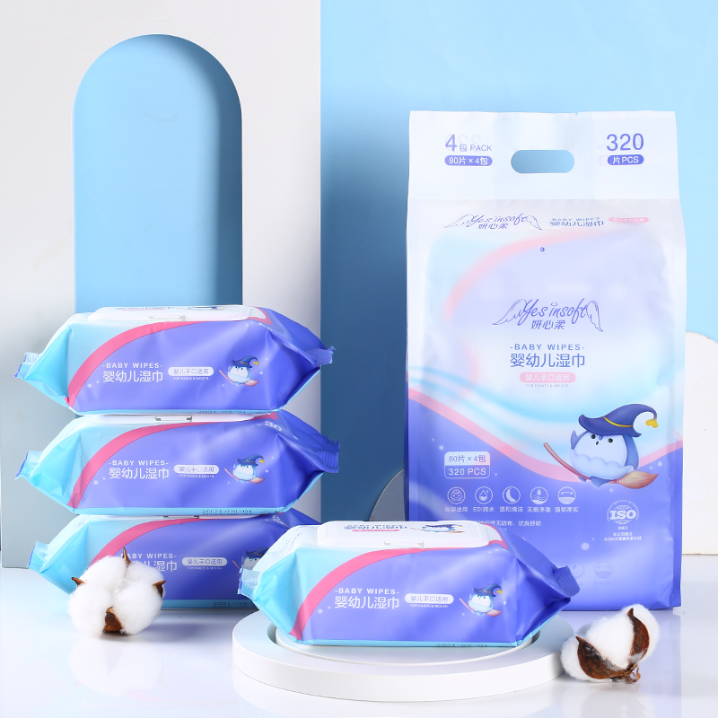 提装湿巾赠品湿巾一次性湿巾四联包湿巾礼品湿巾定制山东湿巾厂家