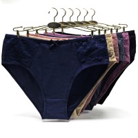 新款外贸厂家女士内裤 高腰大码性感蕾丝纯色棉大码妈咪裤