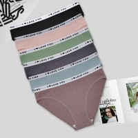 螺纹棉字母女式三角裤 外贸跨境亚马逊temu货源女士内裤
