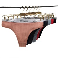 跨境外贸女士丁字裤螺纹字母内裤亚马逊wish跨境货源厂家批发