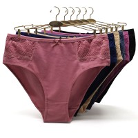 云梦妮高腰大码性感蕾丝纯色棉大码妈咪裤panties