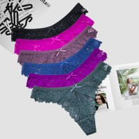 跨境外贸低腰性感蕾丝丁字裤情趣裸感无痕隐形透气棉档女士内裤